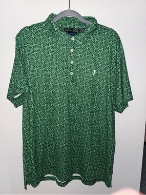 William Murray Shirt Men's L Golf Green Knotty by Nature Stretch Performance